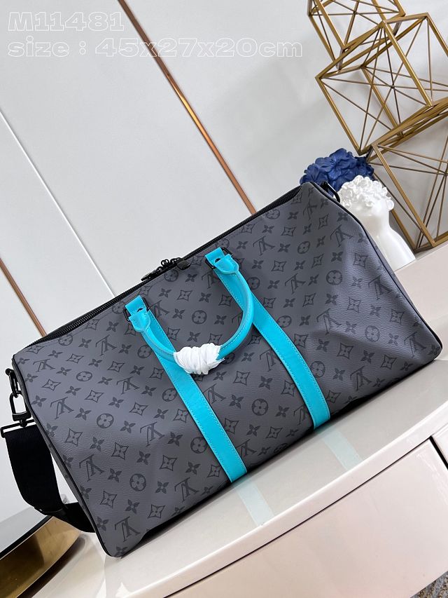 Louis vuitton original monogram eclipse keepall 45 M46703 blue