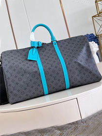 Louis vuitton original monogram eclipse keepall 55 M11481 blue