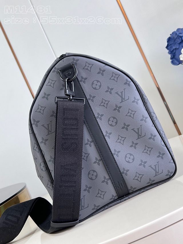 Louis vuitton original monogram eclipse keepall 55 M11481 blue