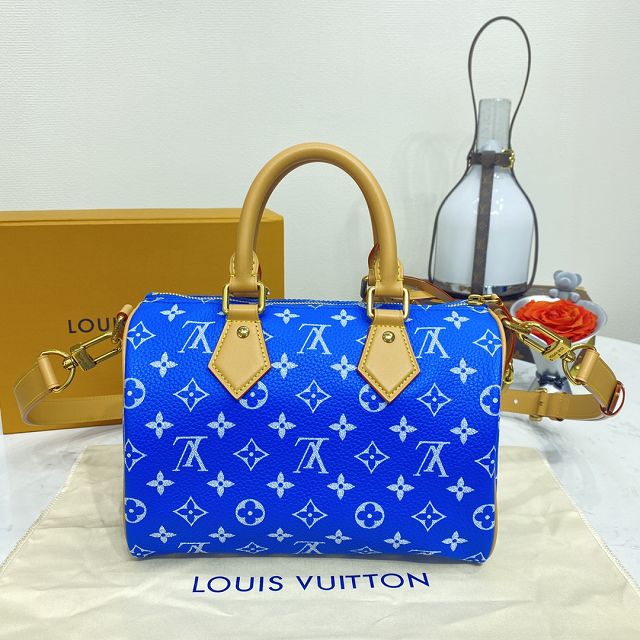 Louis vuitton original soft calfskin speedy P9 25 M24424 blue