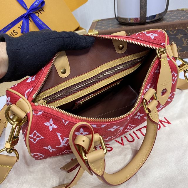 Louis vuitton original soft calfskin speedy P9 25 M24425 red