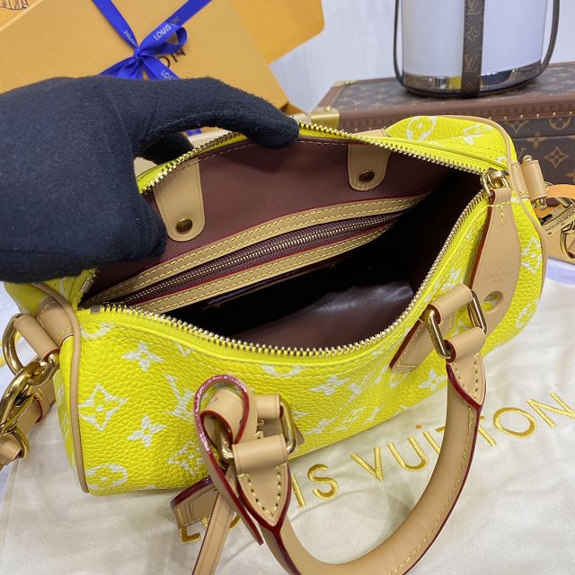 Louis vuitton original soft calfskin speedy P9 25 M24426 yellow