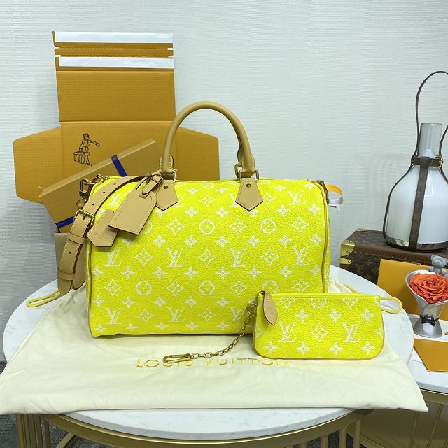 Louis vuitton original soft calfskin speedy P9 40 M24419 yellow