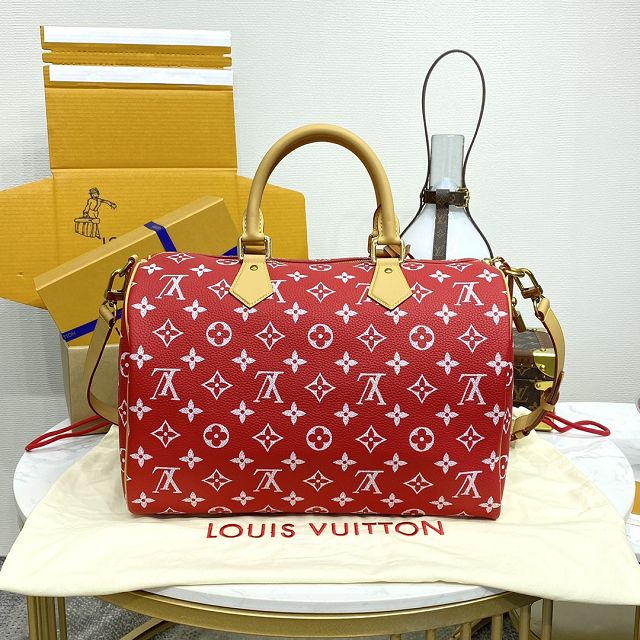 Louis vuitton original soft calfskin speedy P9 40 M24420 red