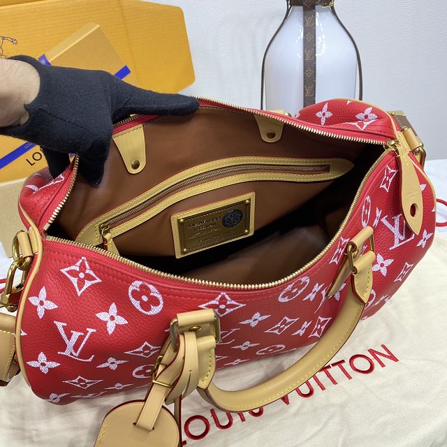 Louis vuitton original soft calfskin speedy P9 40 M24420 red