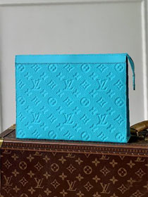 Louis vuitton original calfskin voyage pochette M11466 blue