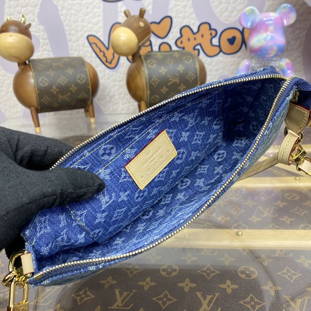 Louis vuitton original denim pochette accessoires M82692 blue