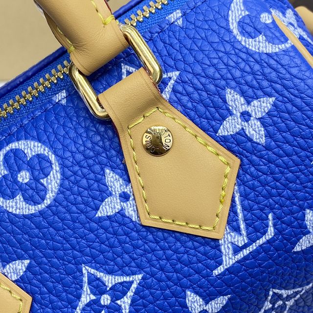 Louis vuitton original soft calfskin nano speedy 18 M24419 blue