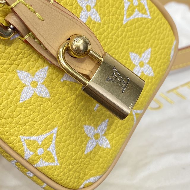 Louis vuitton original soft calfskin nano speedy 18 M24419 yellow