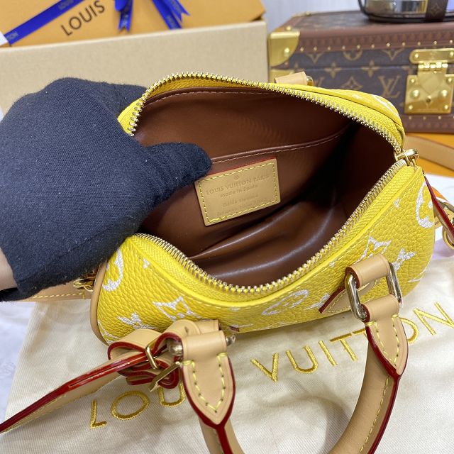 Louis vuitton original soft calfskin nano speedy 18 M24419 yellow