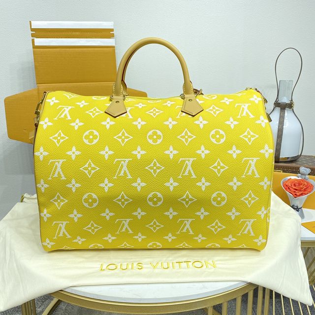 Louis vuitton original soft calfskin speedy P9 50 M11565 yellow	