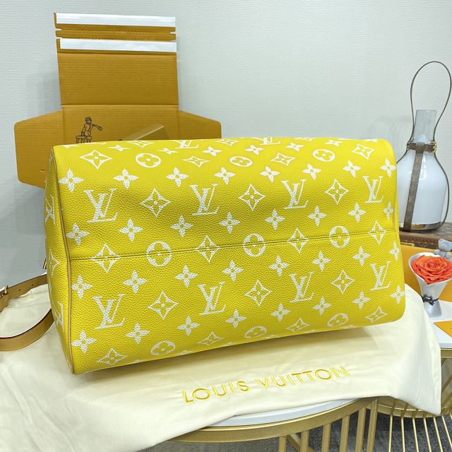 Louis vuitton original soft calfskin speedy P9 50 M11565 yellow	