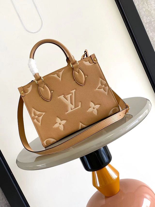 Louis vuitton original calfskin onthego pm M12513 arizona beige