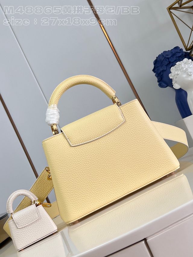 Louis vuitton original calfskin capucines BB handbag M24120 yellow