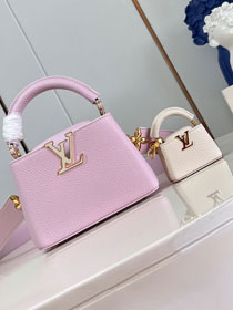 Louis vuitton original calfskin capucines mini handbag M24563 pink