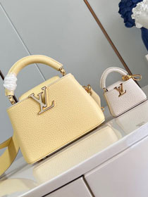 Louis vuitton original calfskin capucines mini handbag M24563 yellow