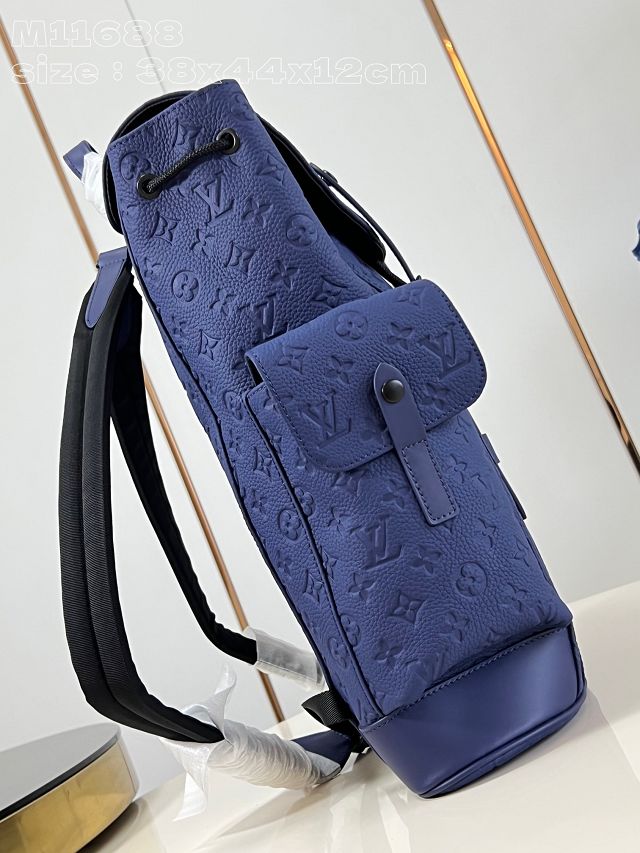 Louis vuitton original calfskin christopher backpack MM M11688 blue