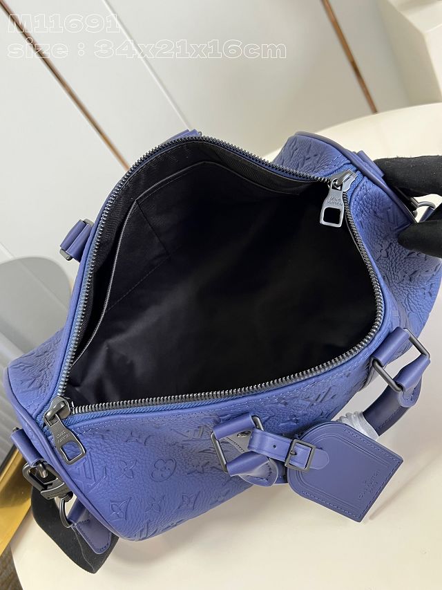 Louis vuitton original calfskin keepall 35 M11691 blue