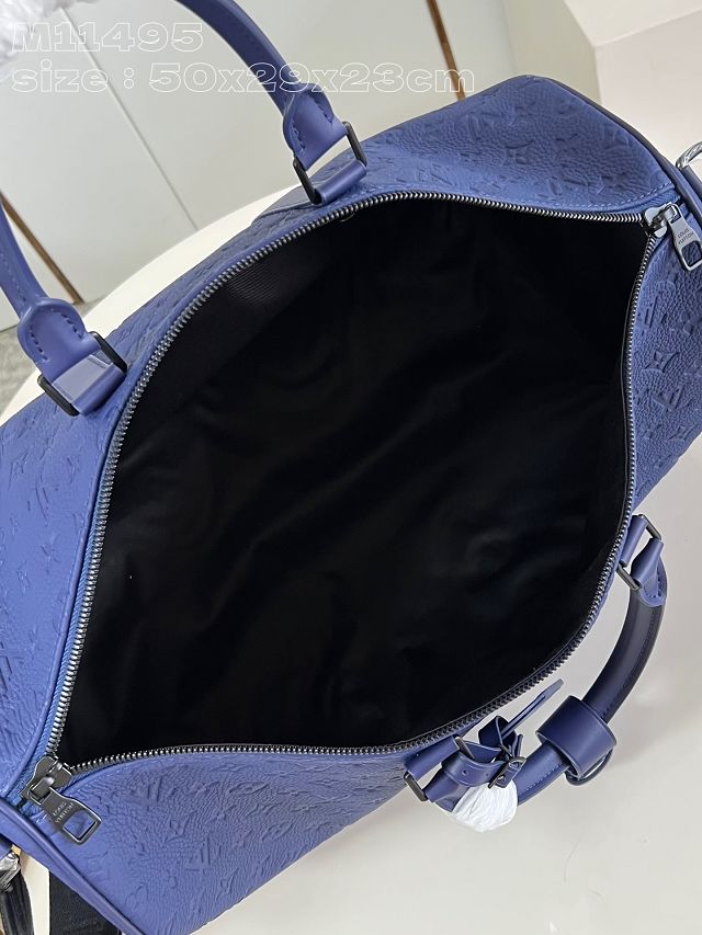 Louis vuitton original calfskin keepall 50 M11495 blue