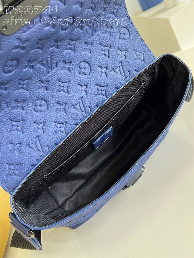 Louis vuitton original calfskin s-cape messenger bag M11692 blue