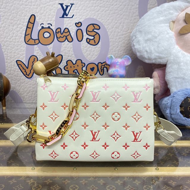 Louis vuitton original lambskin coussin pm bag M25110 white