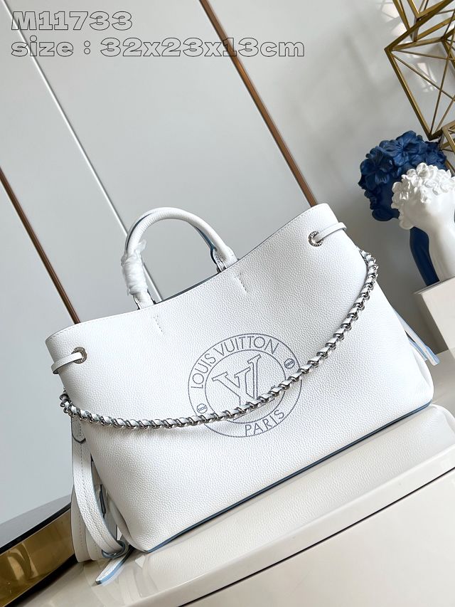 Louis vuitton original calfskin bella tote bag M11733 white