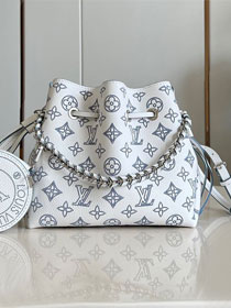 Louis vuitton original mahina leather bella bucket bag M11736 white