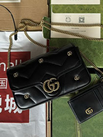 GG original calfskin marmont mini flap bag 768293 black