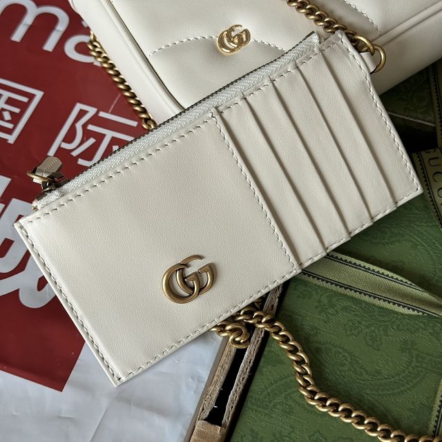 GG original calfskin marmont mini flap bag 768293 white