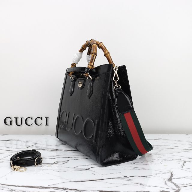 GG original calfskin diana medium tote bag 678842 black