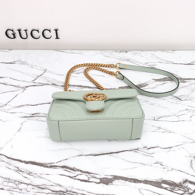 GG original calfskin marmont mini bag 446744 light green