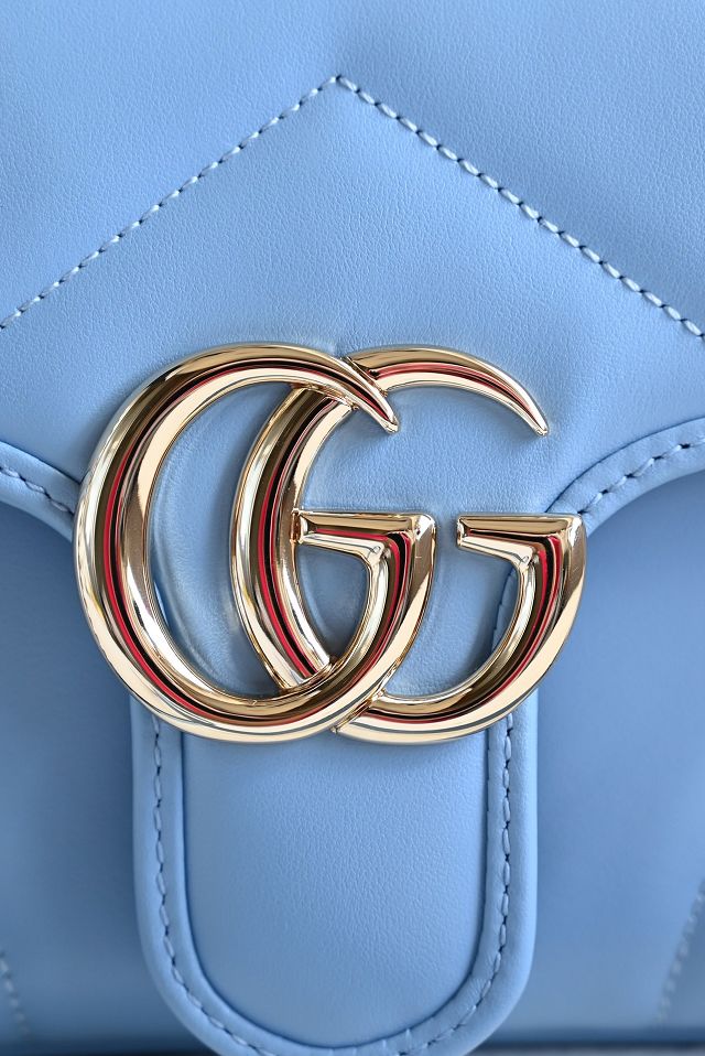 GG original calfskin marmont small shoulder bag 443497 light blue