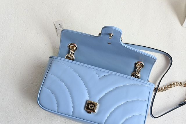 GG original calfskin marmont small shoulder bag 443497 light blue