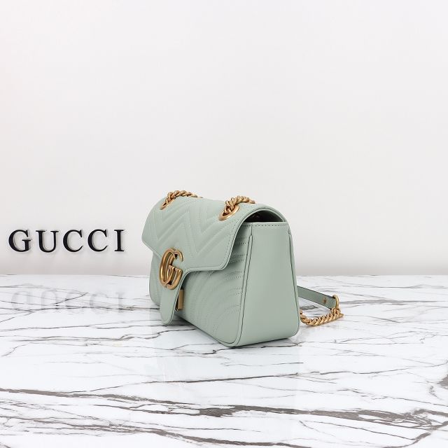 GG original calfskin marmont small shoulder bag 443497 light green