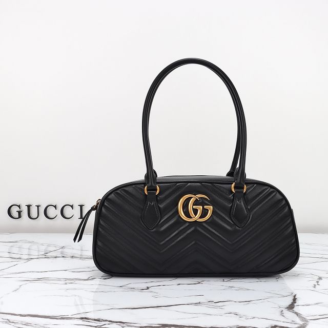 GG original calfskin marmont medium top handle bag 795218 black