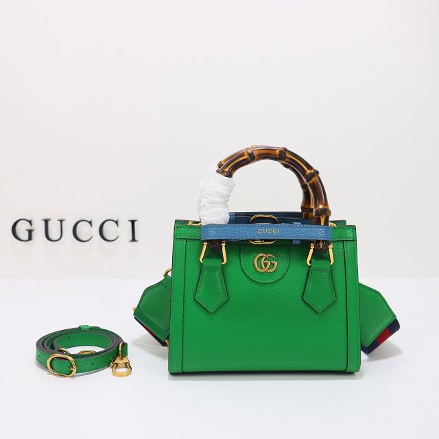 GG original calfskin diana mini tote bag 702732 green