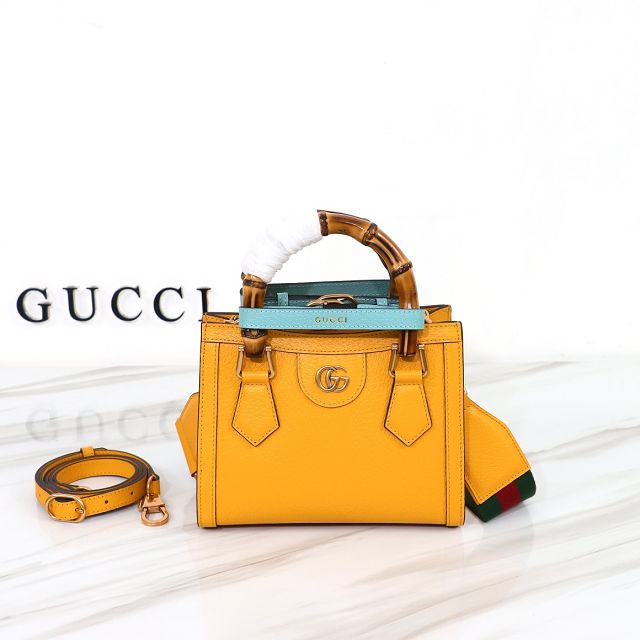 GG original calfskin diana mini tote bag 702732 yellow