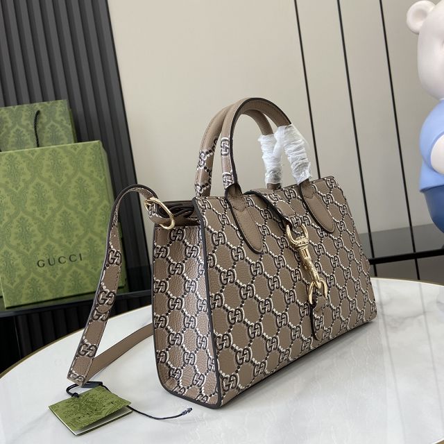 GG original calfskin small tote bag 795349 grey