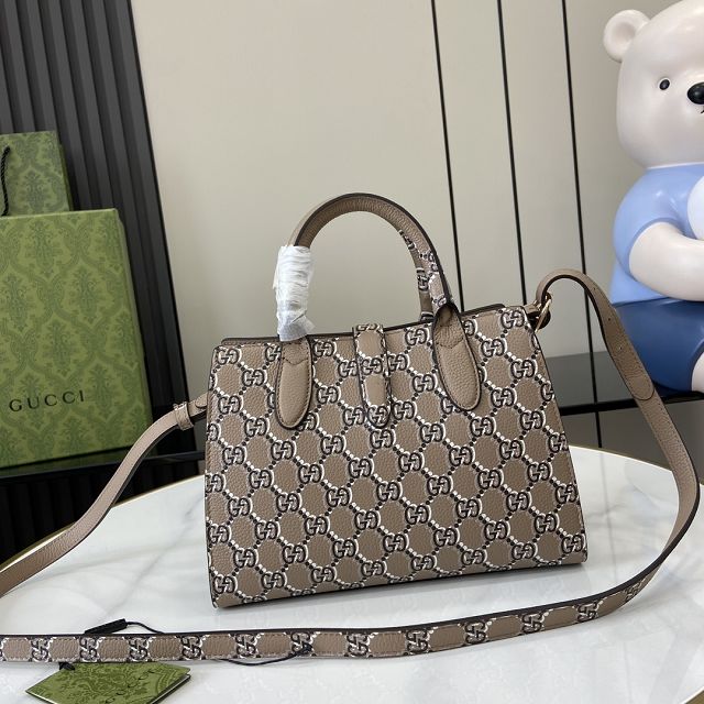 GG original calfskin small tote bag 795349 grey