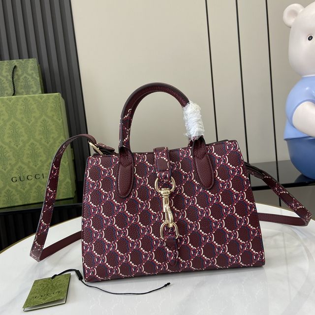 GG original calfskin small tote bag 795349 wine