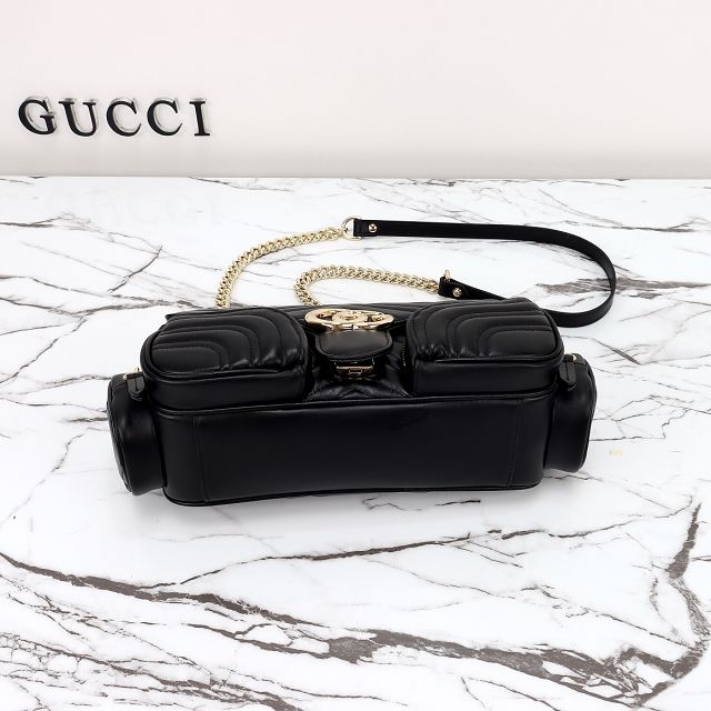 GG original calfskin marmont small shoulder bag 795228 black