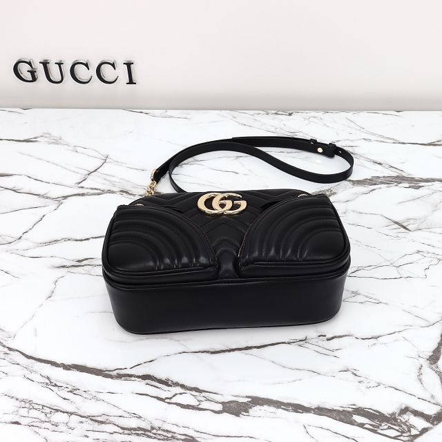 GG original calfskin marmont small shoulder bag 798715 black