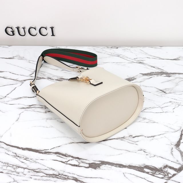 GG original calfskin mini bucket shoulder bag 782908 white