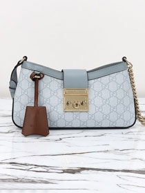 GG original canvas padlock small shoulder bag 811705 light blue