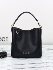 GG original calfskin emblem mini bucket bag 815118 black