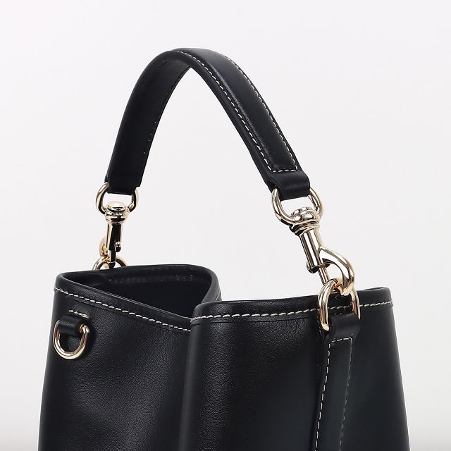 GG original calfskin emblem mini bucket bag 815118 black