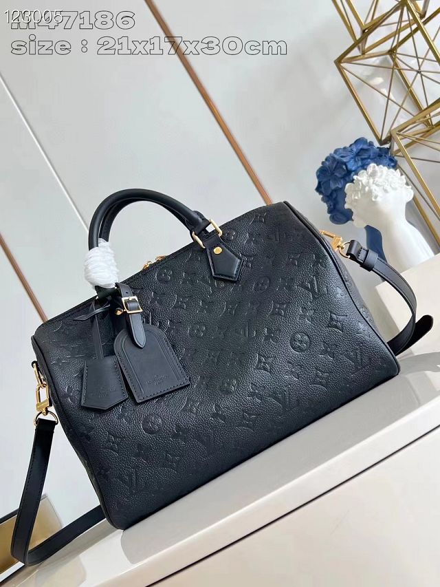 Louis vuitton original calfskin speedy soft 30 handbag M47186 black