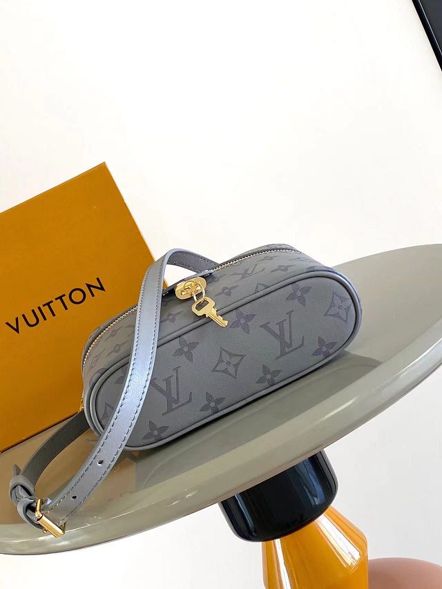 Louis vuitton original calfskin vanity chain pouch M12427 grey