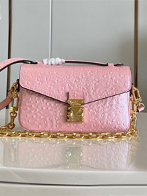 Louis vuitton original ostrich calfskin pochette metis east west N85902 pink