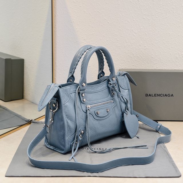 Balenciaga original lambskin le city small bag 8114422 light grey